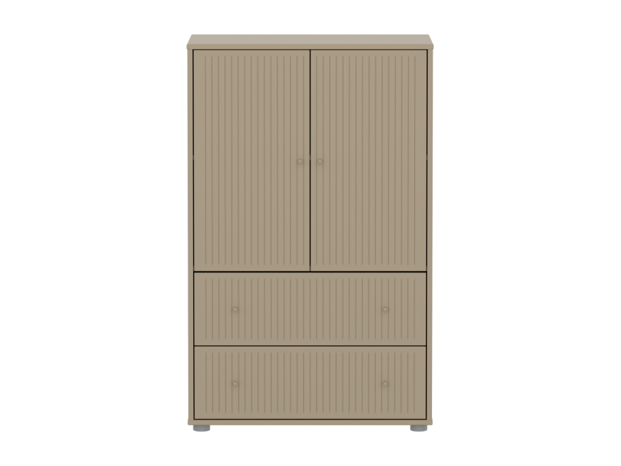 Flexa Saga kledingkast met lades en oat knoppen - Oat grooves - Afbeelding 2