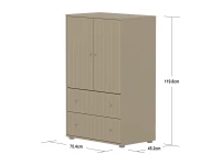 Flexa Saga kledingkast met lades en oat knoppen - Oat grooves - Afbeelding 4