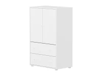 Flexa Saga kledingkast met lades en witte knoppen - Wit grooves