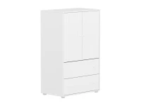 Flexa Saga kledingkast met lades en witte knoppen - Wit grooves - Afbeelding 3