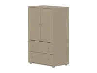 Flexa Saga kledingkast met lades en eiken knoppen - Oat grooves
