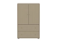 Flexa Saga kledingkast met lades en eiken knoppen - Oat grooves - Afbeelding 2