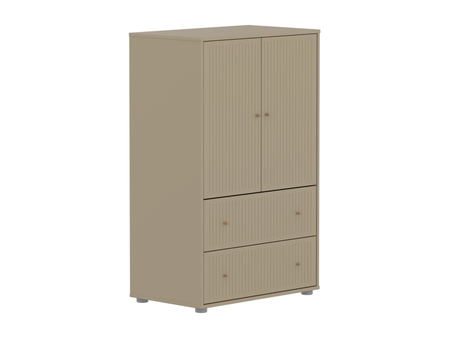 Flexa Saga kledingkast met lades en eiken knoppen - Oat grooves - Afbeelding 3