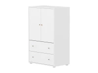 Flexa Saga kledingkast met lades en eiken knoppen - Wit grooves