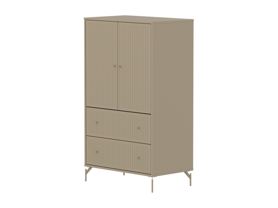 Flexa Saga kledingkast met lades en oat knoppen & poten - Oat grooves