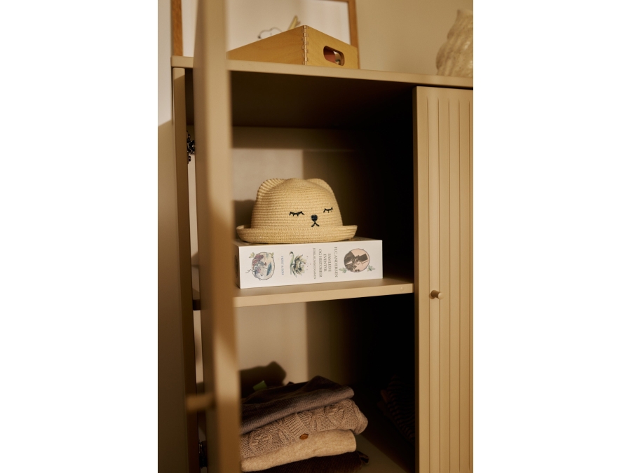 Flexa Saga kledingkast met lades en oat knoppen & poten - Oat grooves - Afbeelding 4