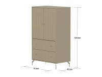 Flexa Saga kledingkast met lades en oat knoppen & poten - Oat grooves - Afbeelding 6
