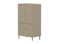 Flexa Saga kledingkast met lades en eiken knoppen & poten - Oat grooves
