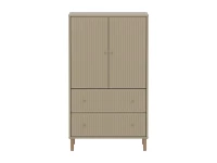 Flexa Saga kledingkast met lades en eiken knoppen & poten - Oat grooves - Afbeelding 2