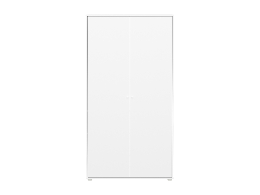 Flexa Saga 2-deurs kledingkast met witte knoppen - Wit - Afbeelding 2
