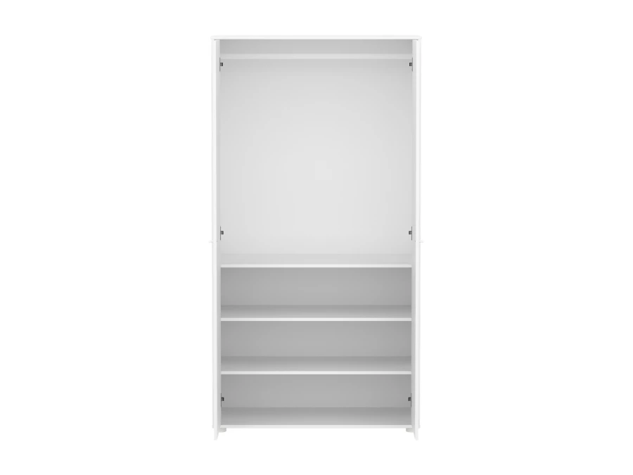 Flexa Saga 2-deurs kledingkast met witte knoppen - Wit - Afbeelding 5