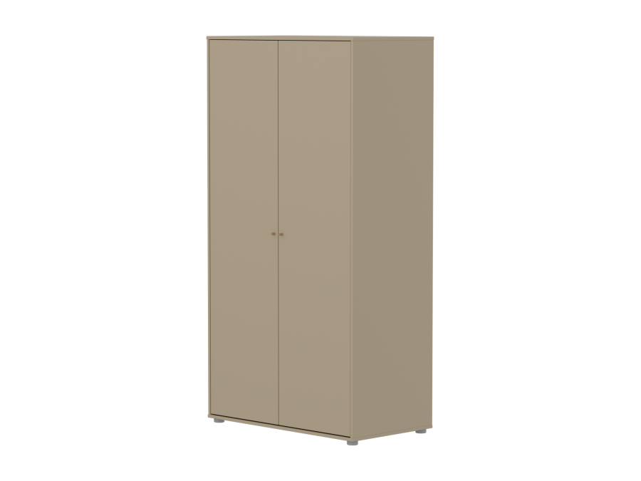 Flexa Saga 2-deurs kledingkast met eiken knoppen - Oat