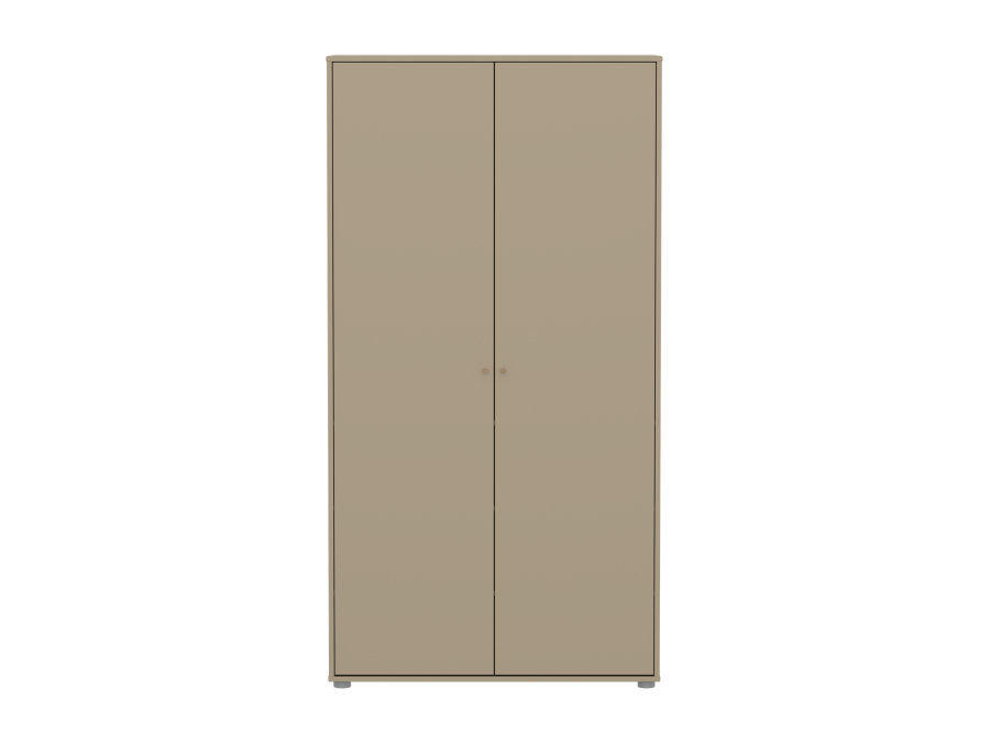 Flexa Saga 2-deurs kledingkast met eiken knoppen - Oat - Afbeelding 2