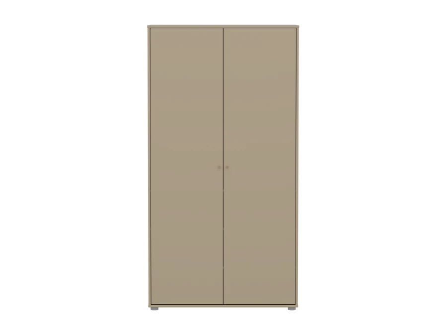 Flexa Saga 2-deurs kledingkast met eiken knoppen - Oat - Afbeelding 2