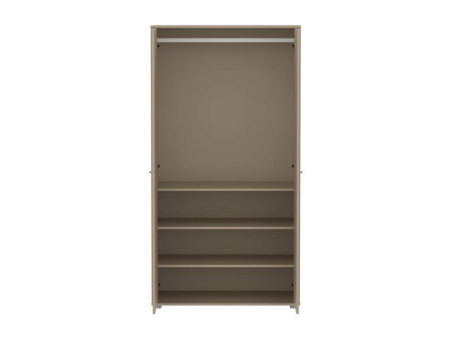 Flexa Saga 2-deurs kledingkast met eiken knoppen - Oat - Afbeelding 5