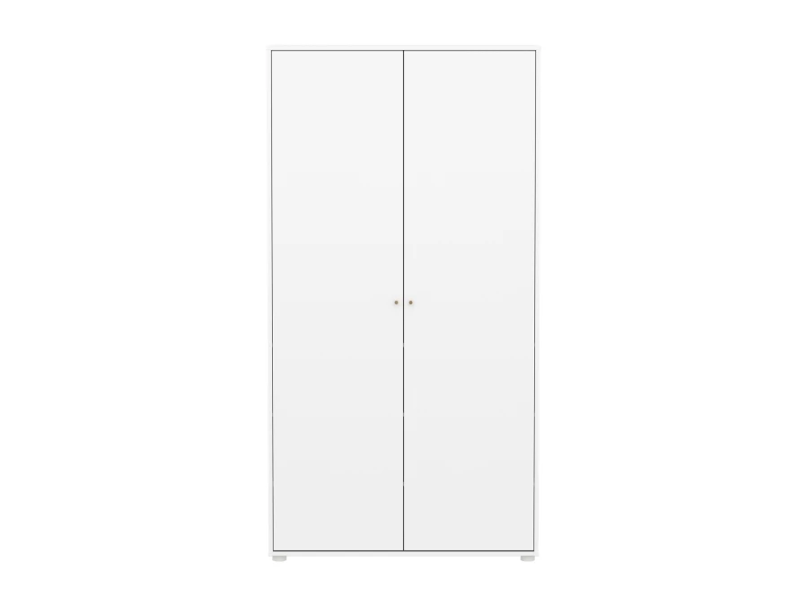 Flexa Saga 2-deurs kledingkast met eiken knoppen - Wit - Afbeelding 2