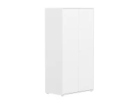 Flexa Saga 2-deurs kledingkast met witte knoppen - Wit grooves - Afbeelding 3