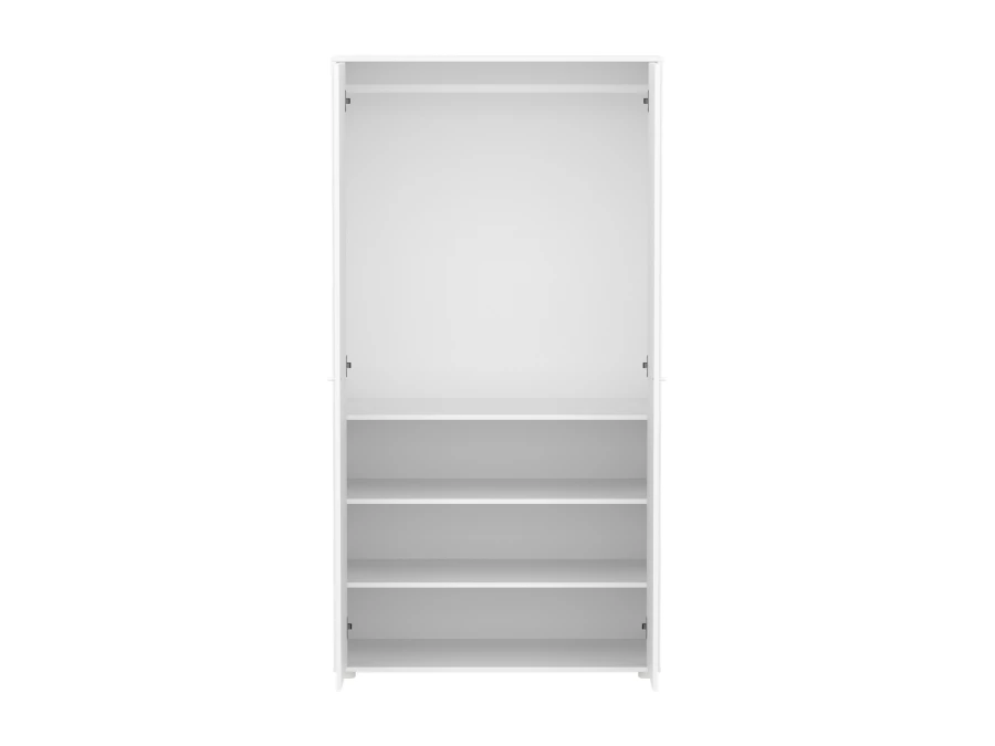 Flexa Saga 2-deurs kledingkast met witte knoppen - Wit grooves - Afbeelding 5