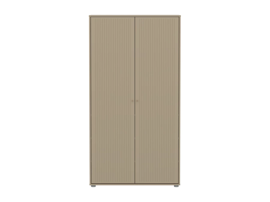 Flexa Saga 2-deurs kledingkast met eiken knoppen - Oat grooves - Afbeelding 2