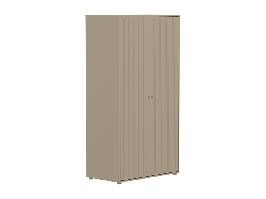 Flexa Saga 2-deurs kledingkast met eiken knoppen - Oat grooves - Afbeelding 3
