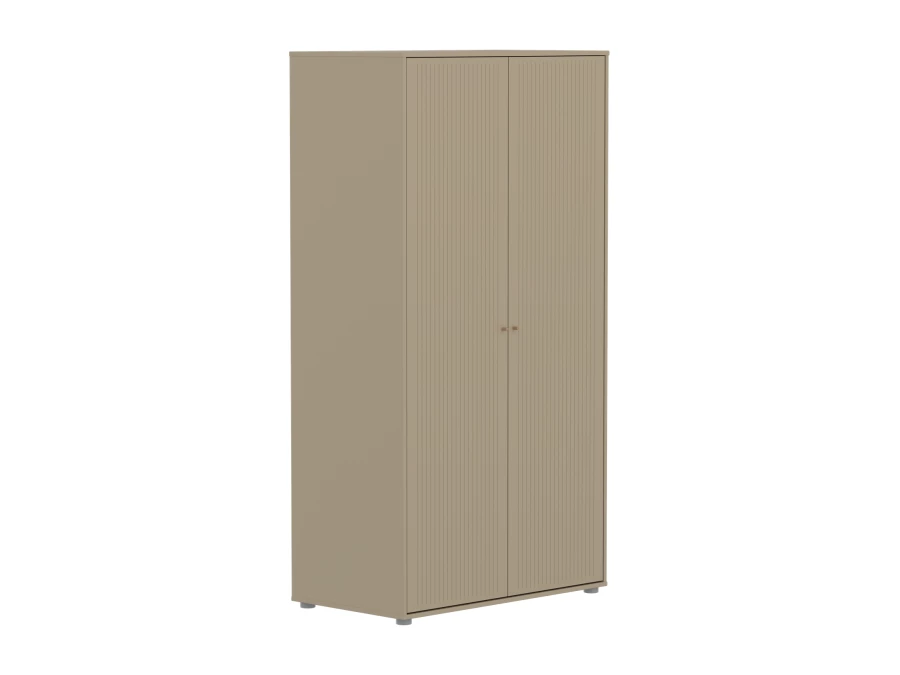 Flexa Saga 2-deurs kledingkast met eiken knoppen - Oat grooves - Afbeelding 3