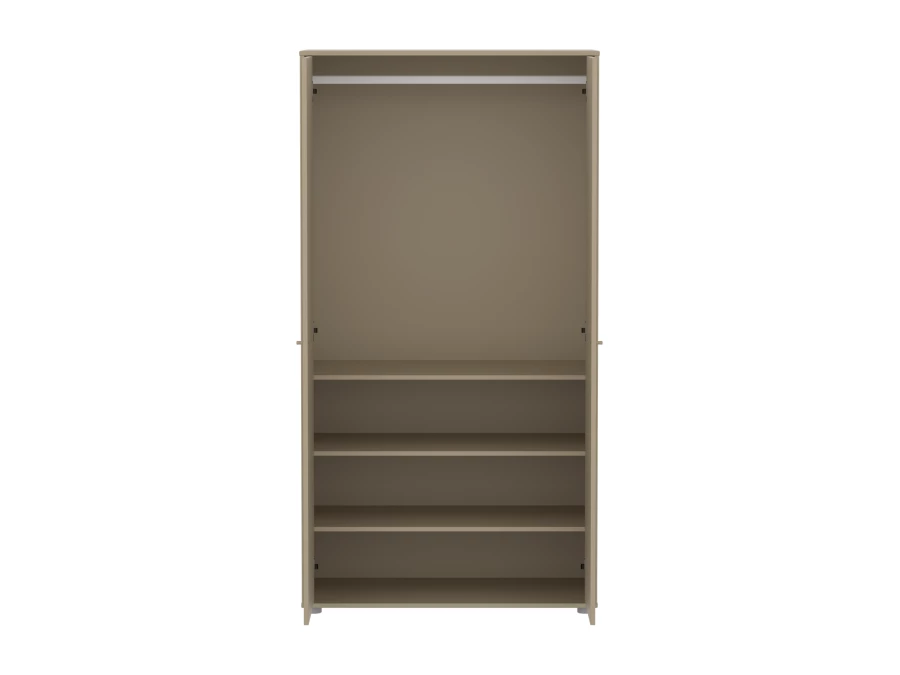Flexa Saga 2-deurs kledingkast met eiken knoppen - Oat grooves - Afbeelding 5