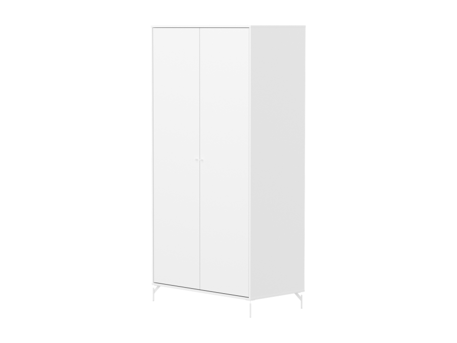 Flexa Saga 2-deurs kledingkast met witte knoppen en poten - Wit