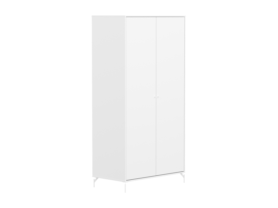 Flexa Saga 2-deurs kledingkast met witte knoppen en poten - Wit - Afbeelding 3