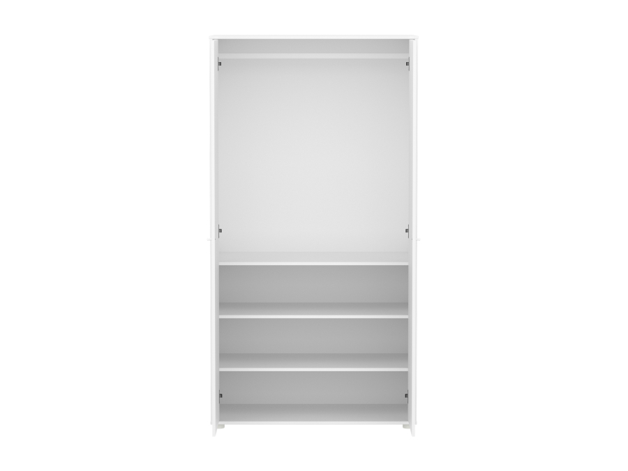 Flexa Saga 2-deurs kledingkast met witte knoppen en poten - Wit - Afbeelding 5
