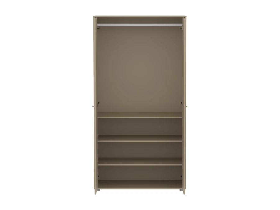Flexa Saga 2-deurs kledingkast met eiken knoppen en poten - Oat - Afbeelding 5