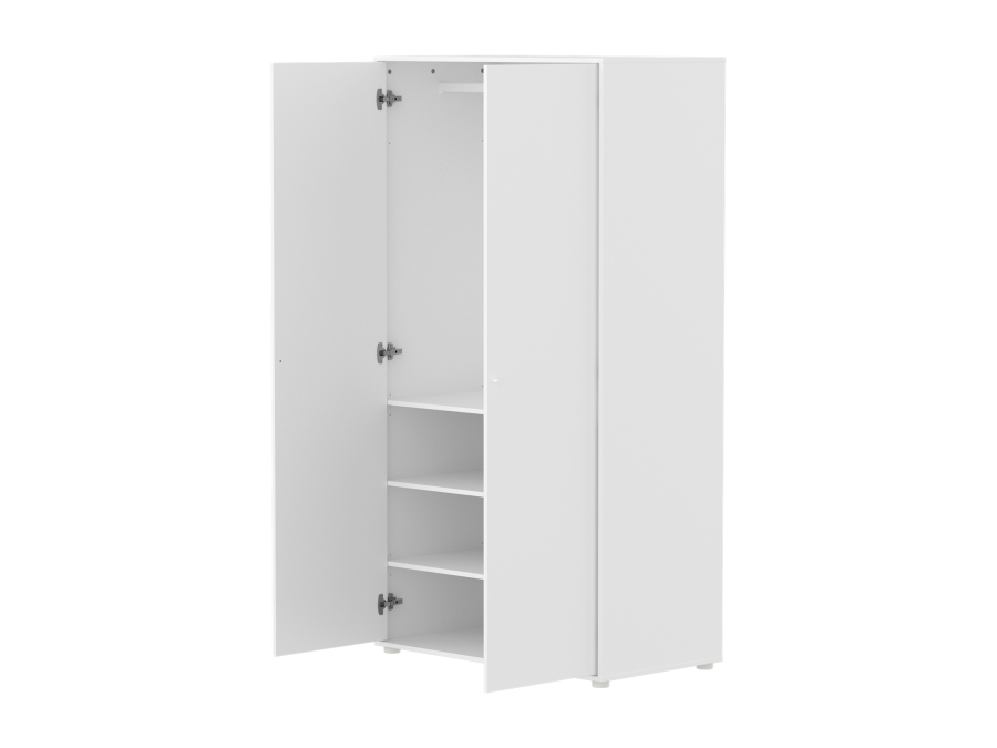 Flexa Saga 2-deurs kledingkast met eiken knoppen en poten - Wit - Afbeelding 4