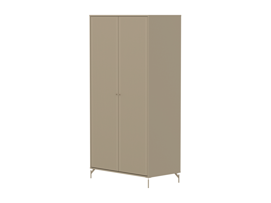 Flexa Saga 2-deurs kledingkast met oat knoppen en poten - Oat grooves