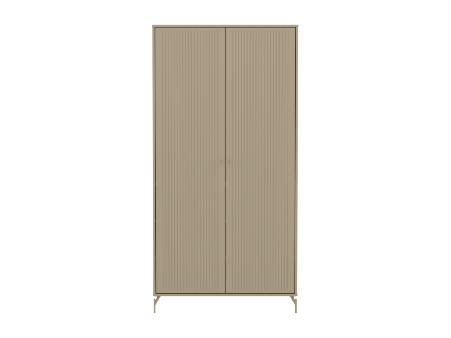 Flexa Saga 2-deurs kledingkast met oat knoppen en poten - Oat grooves - Afbeelding 2