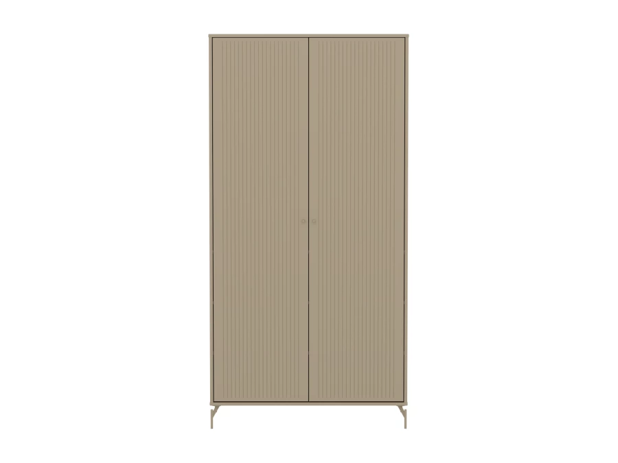 Flexa Saga 2-deurs kledingkast met oat knoppen en poten - Oat grooves - Afbeelding 2