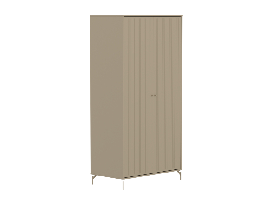 Flexa Saga 2-deurs kledingkast met oat knoppen en poten - Oat grooves - Afbeelding 3