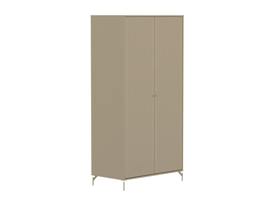 Flexa Saga 2-deurs kledingkast met oat knoppen en poten - Oat grooves - Afbeelding 3
