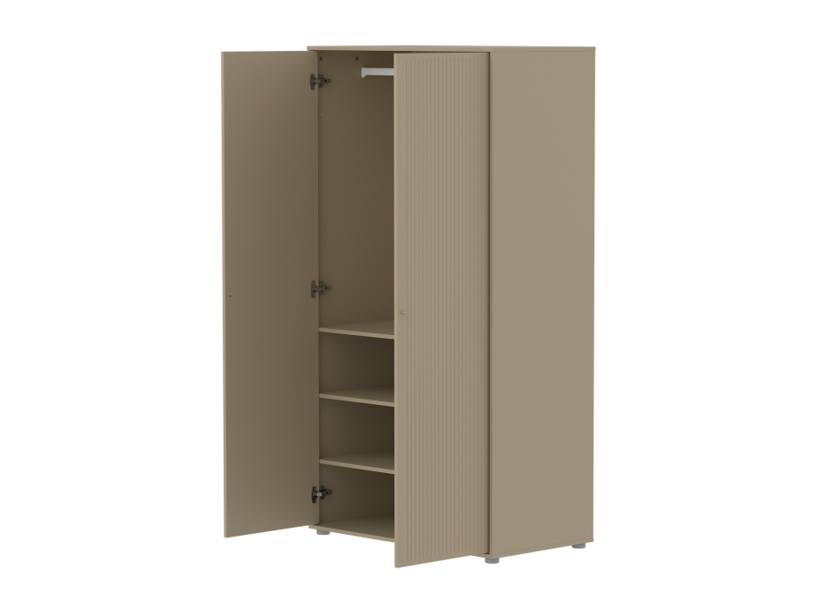 Flexa Saga 2-deurs kledingkast met oat knoppen en poten - Oat grooves - Afbeelding 4