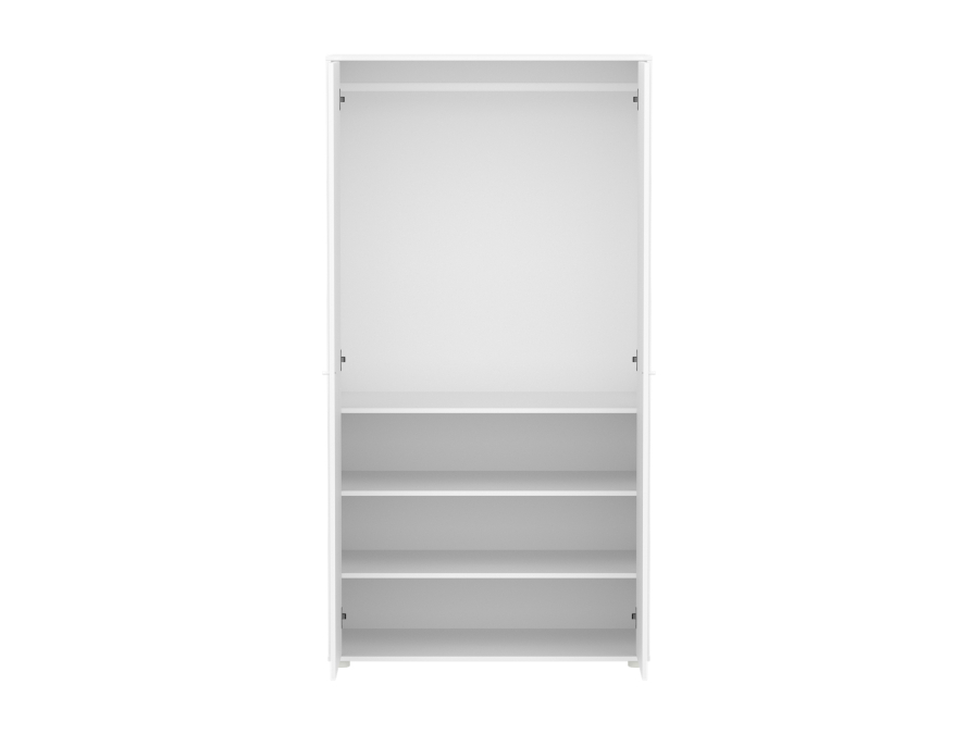 Flexa Saga 2-deurs kledingkast met oat knoppen en poten - Wit grooves - Afbeelding 5