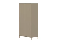 Flexa Saga 2-deurs kledingkast met eiken knoppen en poten - Oat grooves