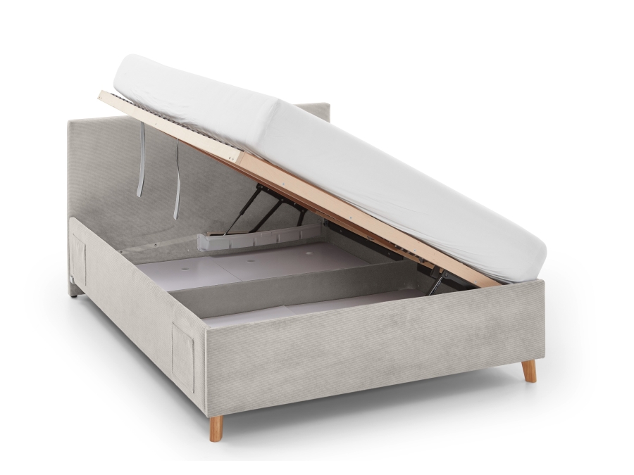 Meise Möbel Kofferbed Cool - 140x200 - Beige ribstof