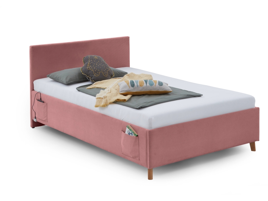 Meise Möbel Kofferbed Cool - 120x200 - Roze ribstof - Afbeelding 2