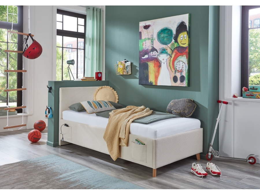 Meise Möbel eenpersoonsbed Cool - 90x200 - Beige ribstof - Afbeelding 7