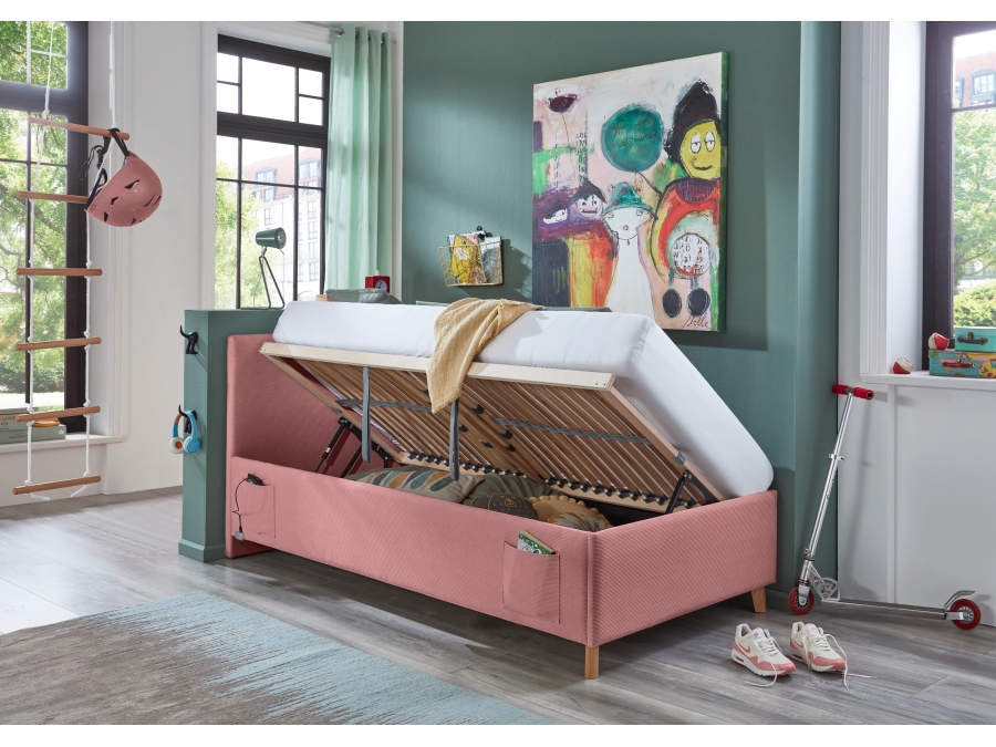 Meise Möbel kofferbed Cool - 90x200 - Roze ribstof - Afbeelding 7