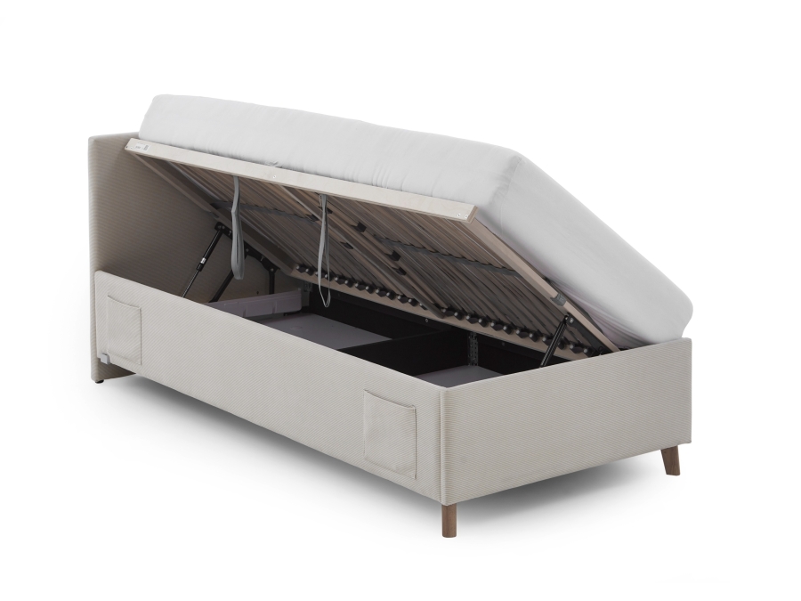 Meise Möbel Kofferbed Cool - 90x200 - Beige ribstof
