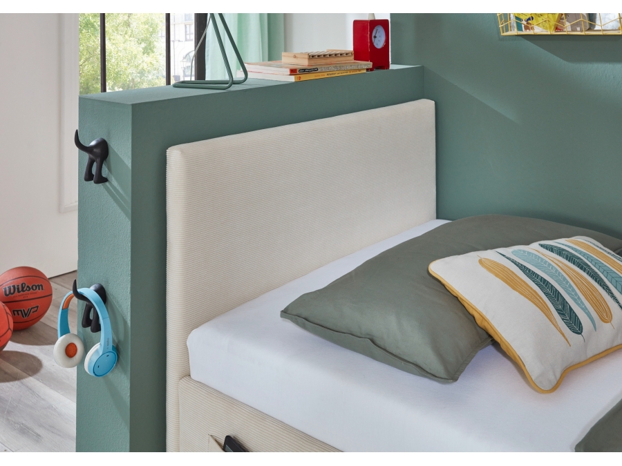 Meise Möbel eenpersoonsbed Cool - 90x200 - Beige ribstof - Afbeelding 6