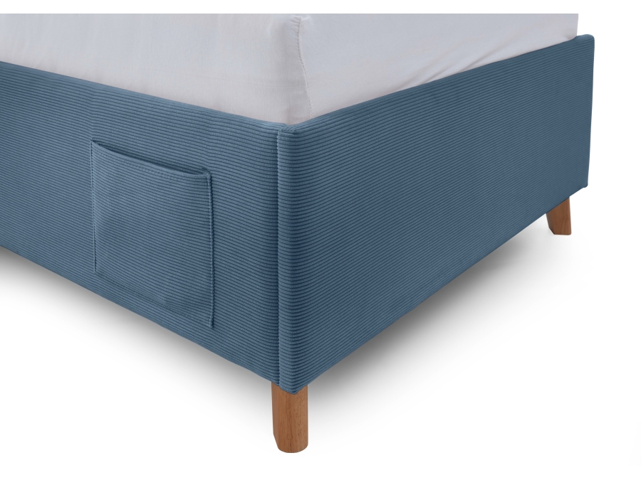 Meise Möbel eenpersoonsbed Cool - 90x200 - Blauw ribstof - Afbeelding 4