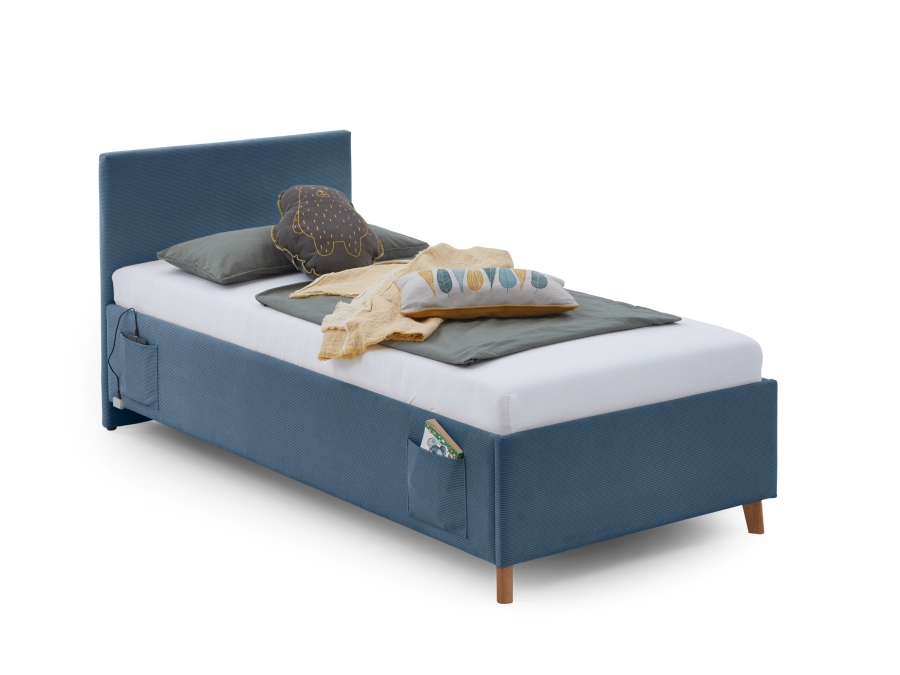 Meise Möbel eenpersoonsbed Cool - 90x200 - Blauw ribstof