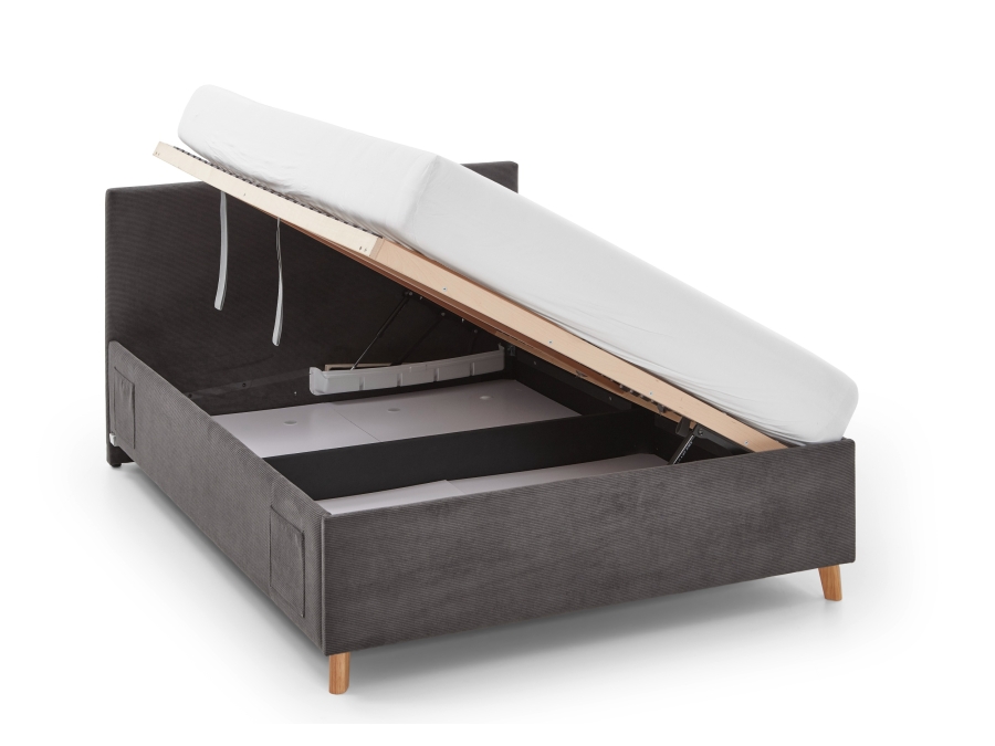 Meise Möbel Kofferbed Cool - 120x200 - Grijs ribstof