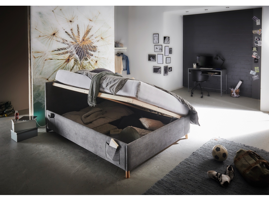 Meise Möbel Kofferbed Cool - 120x200 - Grijs ribstof - Afbeelding 9