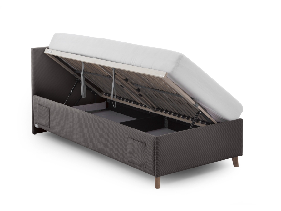 Meise Möbel Kofferbed Cool - 90x200 - Grijs ribstof